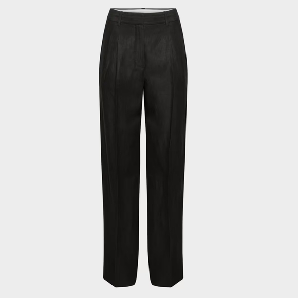 Winifred Effortless Pants - Black Linen - Picture 1 of 9